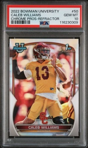 2022 Bowman U Chrome Caleb Williams 1st Prospect Refractor #50 PSA 10