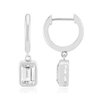 WeißEr Topas Rhodium Silber Ohrringe
