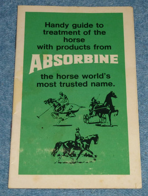 Vintage Absorbine Products Handy Guide To Horse Treatments Booklet W F Young Inc