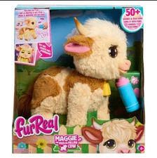 FurReal Friends Maggie the Feed & Follow Cow Interactive Plush 50+ Sounds NEW