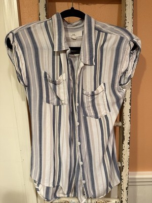 Thread and supply women s button up striped shirt size small