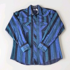Vintage Wrangler Western Shirt Pearl Snap Flannel Size XL