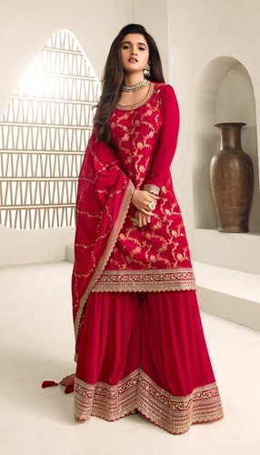 Indian Bollywood Pakistani Salwar Kameez Party Wear Wedding Anarkali Plazzo Suit - Picture 2 of 7