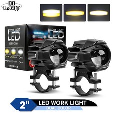 2x Motorcycle Mini Led Work Light Pods Auxiliary Driving Fog Amberwhite Lights 2x Motorcycle Mini Led Work Light Pods Auxiliary Driving Fog Amberwhite Lights