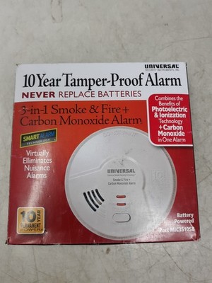 Universal Security Instruments 10 Year Tamper-Proof Smoke CO Alarm MIC3510SB