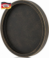 Hanobe Deko Tablett Rund Vintage Gold: 30Cm Serviertablett Holz