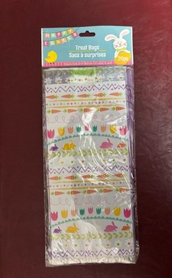 Easter Cellophane Treat Bags 20 Pieces Carrots & Bunnies