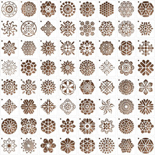 MWOOT 64 Pieces Mandala Painting Stencils, Reusable Paint Drawing Templates for 