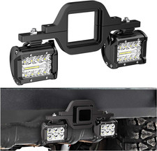 2 Pcs 4 Inch 60W Led Pods with 2 Inch Tow Hitch Mounting Brackets Backup Reverse