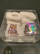 LSU Tigers Souvenir Newborn Booties Two Feet Ahead USA