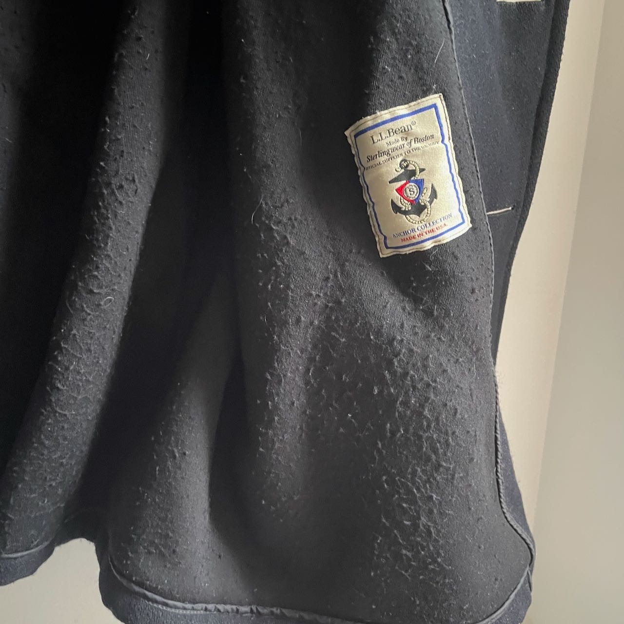 Vtg L.L.Bean Men Navy Coat Sterlingwear of Boston Anchor Collection Tall XL USA