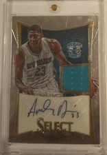 2012-13 Panini select, Anthony Davis rookie RC jersey patch auto