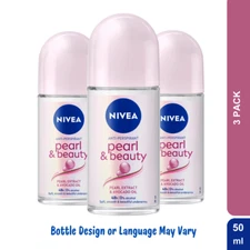 Nivea Pearl & Beauty Roll-On Deodorant 50 ml Fresh and Elegant (Pack of 3)