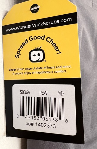 NWT WonderWink Origins Unisex Sierra Drawstring Cargo Scrub Pants Pewter Size M - Picture 9 of 9