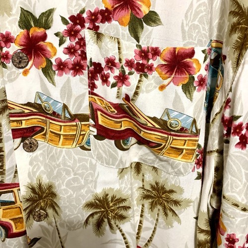 Point Zero Hawaiian Shirt Men's Size L Woody Surfing Beach Wagon Aloha - Picture 3 of 11