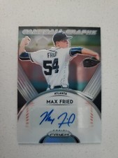 MAX FRIED 2019 PANINI PRIZM GAMEBALL GRAPHS AUTOGRAPH ATLANTA BRAVES
