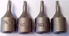 Vermont American T15 Torx Socket 1/4" Drive USA 9915715 4PCS