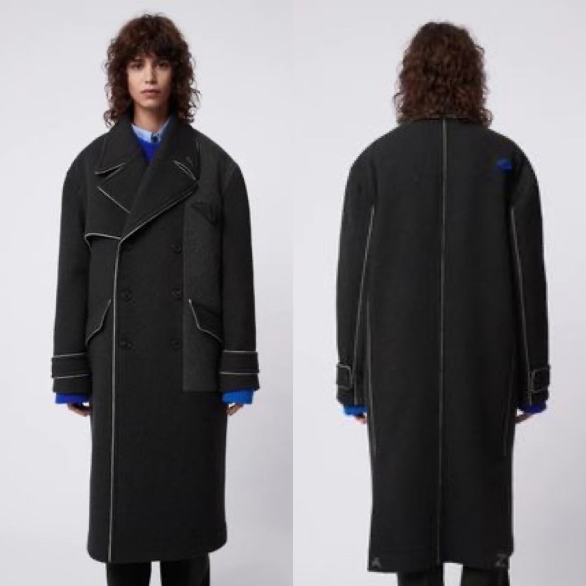 Zara X Adererror Wool Blend Oversized Coat Grey Gray Size XS Zara X Adererror Wool Blend Oversized Coat Grey Gray Size XS
