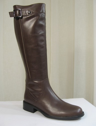 NEW Aquatalia by Marvin K Uplift Brown Leather/Elastic Gores Tall Boots Size 6.5 - Picture 3 of 13