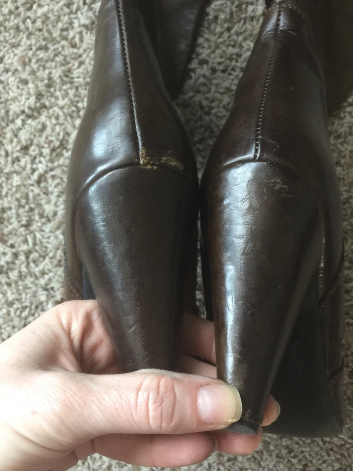 Fornarina Brown Sleek Slimming Leather Shoes Heels Boots Size 40 - Image 4 of 4