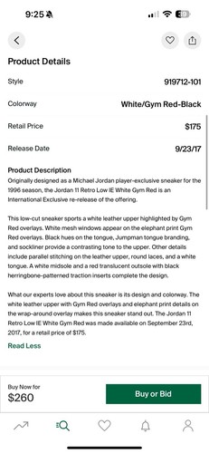 Nike Air Jordan 11 Retro IE Low Mens 9 White Gym Red Black Leather (919712-101) - Picture 16 of 18