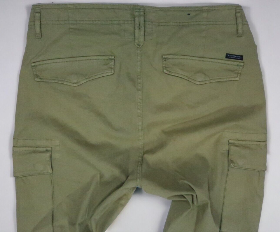 SCOTCH & SODA TAPERED PLEATED CARGO PANTS MENS 32 X 30 OFFICER MILITARY