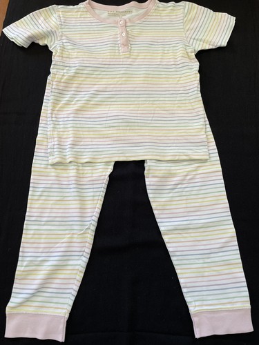 The Beaufort Bonnet Co (TBBC) EUC Pastel Stripe Pima Cotton Sh Sleeve PJ-12Yrs - Picture 2 of 11