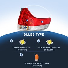 Juego De Luces Traseras Izquierda Y Derecha Para Toyota Sienna SE (2011-2020) - Incluye Bombillas