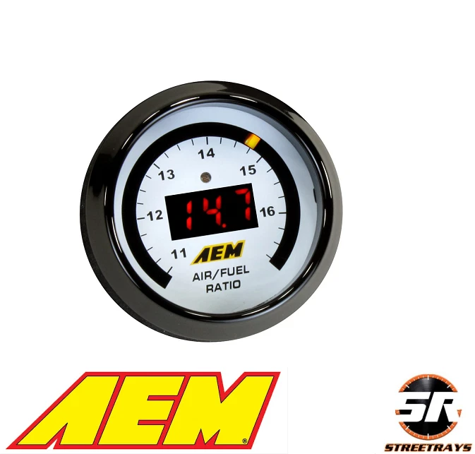 Controlador de calibre de banda ancha AEM 30-4110 GENUINO AFR O2 relación de combustible de aire 2 1/16" NUEVO Foto 3 de 4