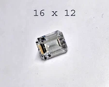 16 X 12 MM Emerald Cut Cubic Zirconia Loose Stone  beautiful cut and clarity