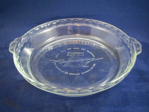 Original Glass Pyrex 75th Anniversary Pie Dish- Corning New York