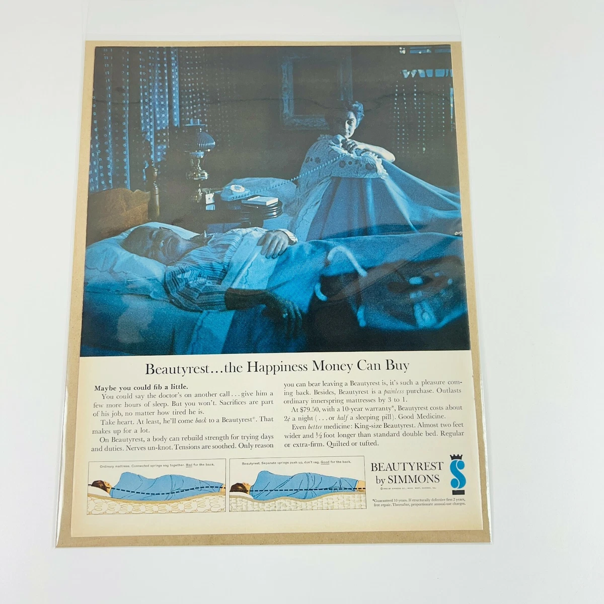 Beautyrest Simmons Mattress Twin Beds Woman Looking At Man 1962