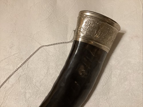 Eastern European Silver and Metal Mounted Horn Drinking Cup or Vessel - Picture 5 of 10