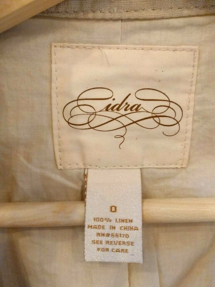 Cidra ANTHROPOLOGIE льняной оборки куртка размер 0 100% льна - Изображение 4 из 4