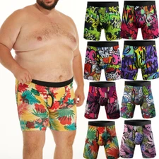 Men Boxer Briefs Quick Dry Long Leg Anti Chafing Stretch Underwear Shorts 3-Pack