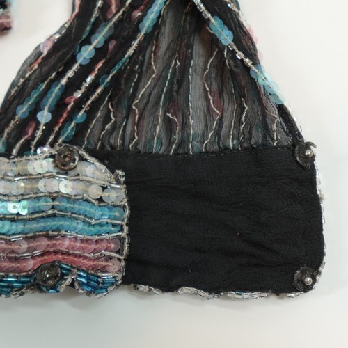 Vintage Judith Ann Creations Sequins Top Small Black Art to Wear Statement - Picture 16 of 20