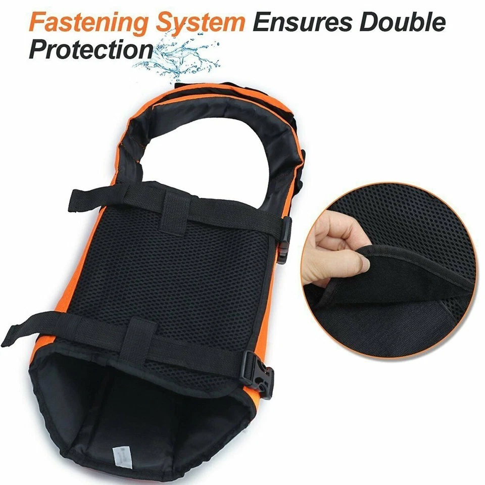 Pet Dog Life Jacket Puppy Swimming Safety Vest Reflective Stripe + PULL Handle - Image 4 of 4