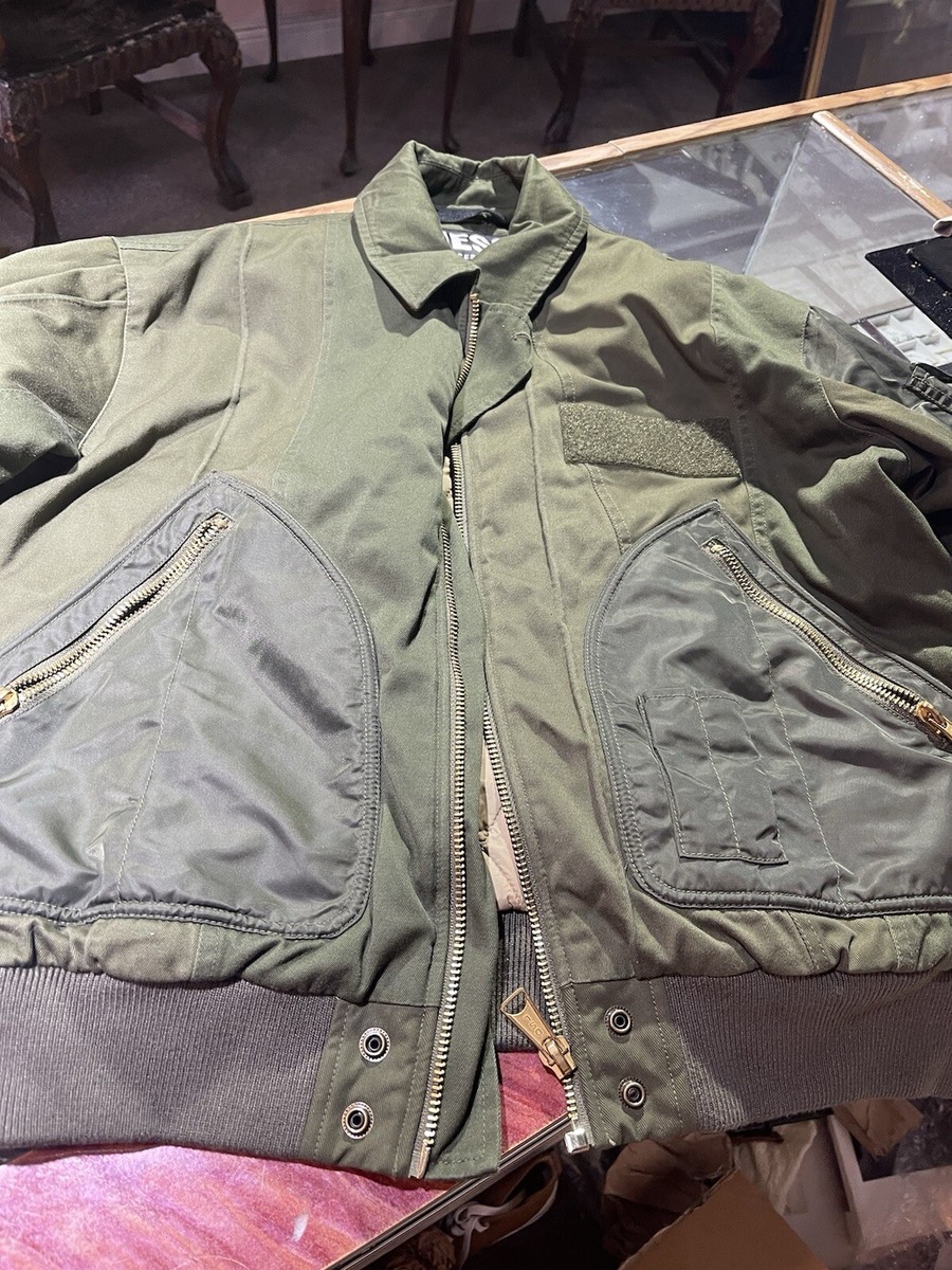 Diesel Jacket Green Nylon Bomber Varsity Army Mens Size L | eBay