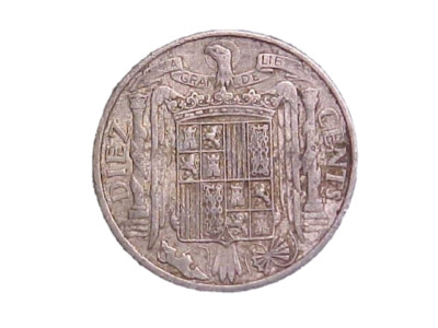 1945 Spain Diez Centimos KM# 766 - Nice Circ Collector Coin-c2993xux