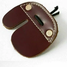 Soft Real Cow Leather Finger Guard Archery Protect Glove for Recurve Bow Hunting