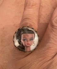 Retro Bronzina Barbie Vintage Bronze Filigree Round Ring -- w/ adjustable band