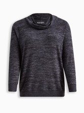Torrid Super Soft Cowl Neck Long Sleeve Tunic Sweatshirt Gray 2 2X 18 20 H55239