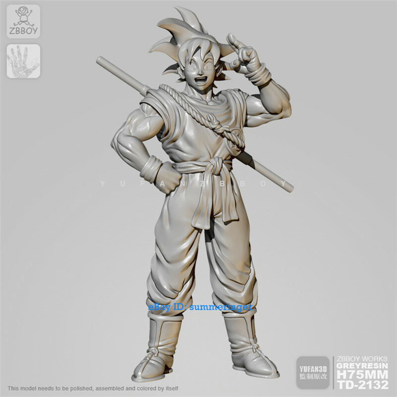 Kits de modelos de resina de figura Smile Son Goku de 65 mm modelo YUFAN sin pintar en stock nuevo