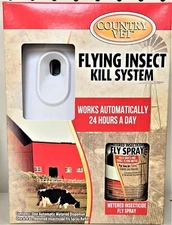 Country Vet Flying Insect Kill System Automatic Dispenser comes w/one Can Spray