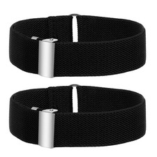 2Pcs Sleeve Garters for Men Arm Band Elastic Black Stretchy Adjustable Anti-S...