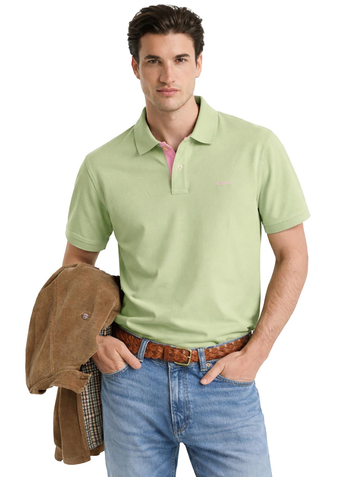 GANT Camisa Polo de Hombre Informal Trabajo Camiseta Transpirable Manga Corta