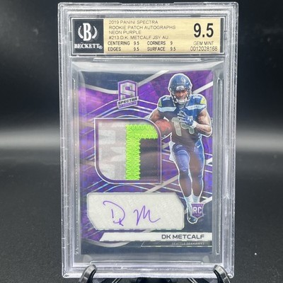 D.K. Metcalf 2019 Panini Spectra RPA Neon Purple Rookie #213 Seahawks /35