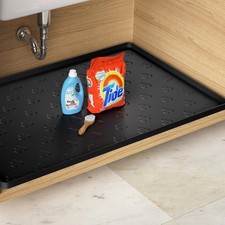 Under Sink Mat 34" x 22" Waterproof Kitchen Cabinet Mat Flexible Under Sink