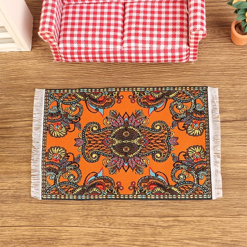 1:12 Dollhouse Miniature Woven Floor Mat Rug Cover Weaving Carpets Model Decor - Bild 16 von 18