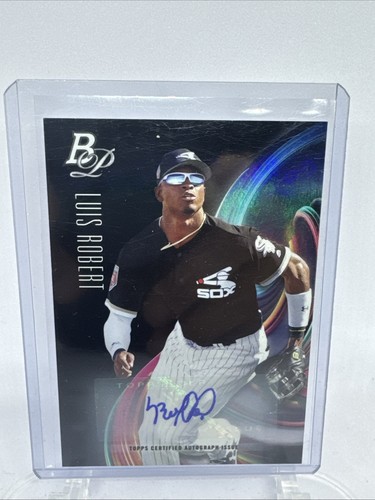 Luis Robert [Autograph] #8 2018 Bowman Platinum Top Prospects card